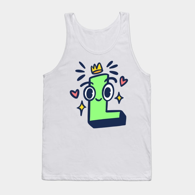 Initial L is a Cute Doodle Alphabet for Kids Tank Top by hyppotamuz